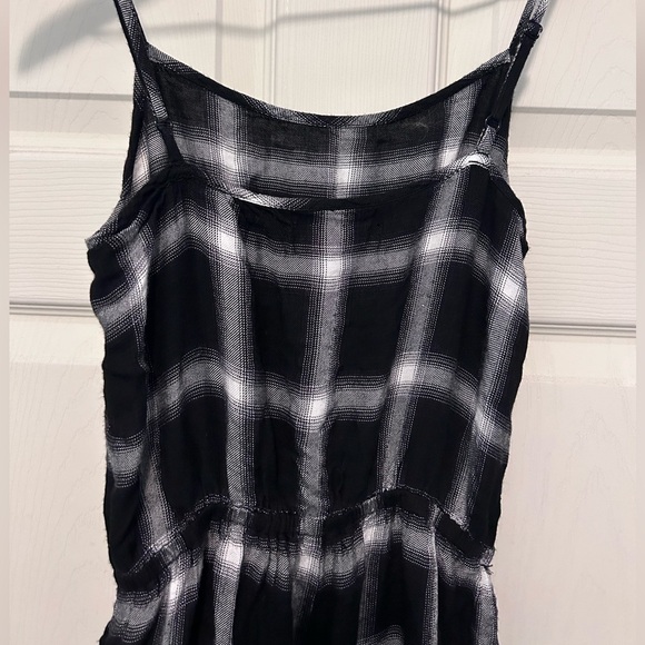 Disturbia Singles Plaid Gingham Black and White Wide Leg Jumpsuit - Picture 4 of 6